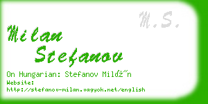 milan stefanov business card